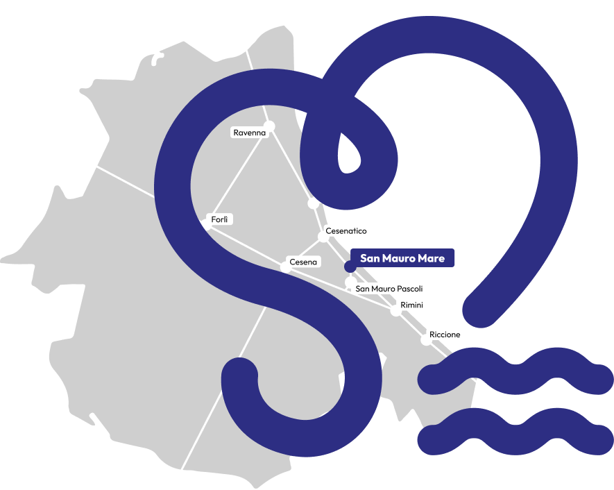 Mappa di San Mauro Mare con indicazioni turistiche